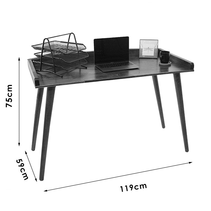 Birou Brady din lemn de pin Natural de nuc, 119x59x75 cm, foto produs