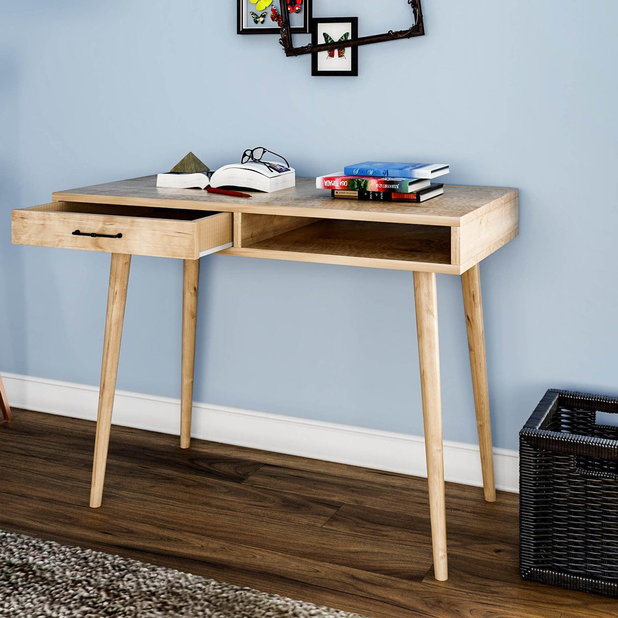 Birou Carmen cu sertar, Stejar, 105 x 79 x 55 cm