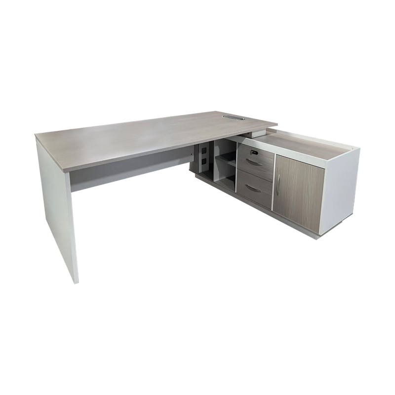 Birou Coltar de lucru profesional Armadi Sonoma-alb 180x80x75 cm