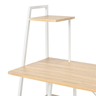 Birou cu rafturi Deckstor, Stejar, albe, 102x50x117 cm, foto produs