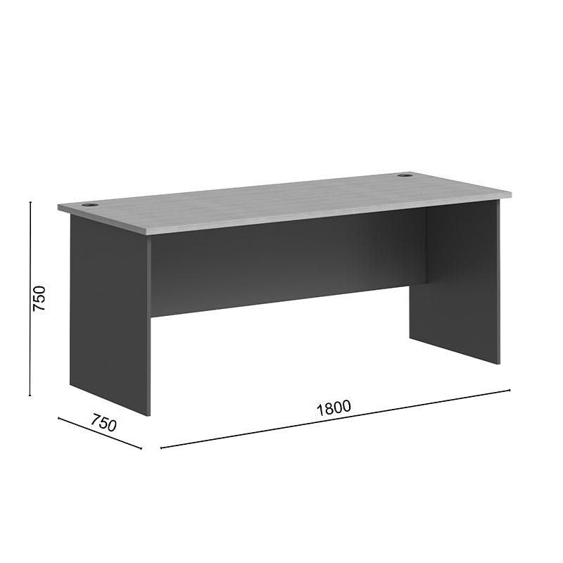 Birou Fesialo, 180x75x75 cm - Natural-Antracit