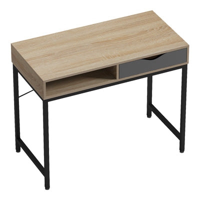 Birou Kama, Gri Sonoma, 95x48x76 cm, perspectiva suplimentara