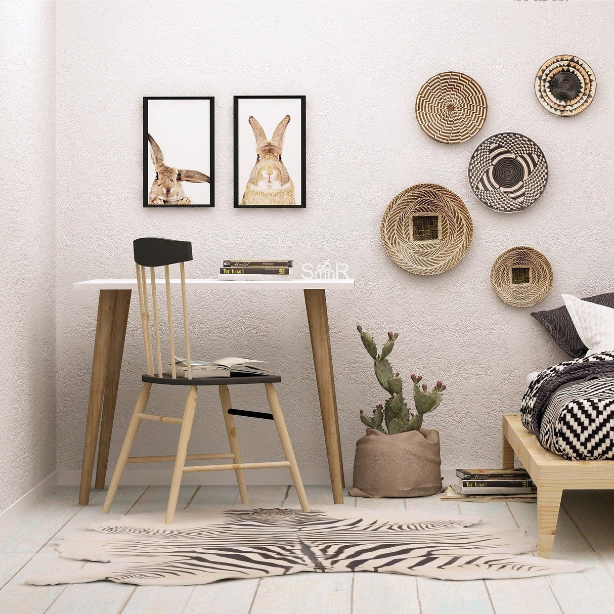 Birou Lery, Alb, 80 x 74 x 60 cm