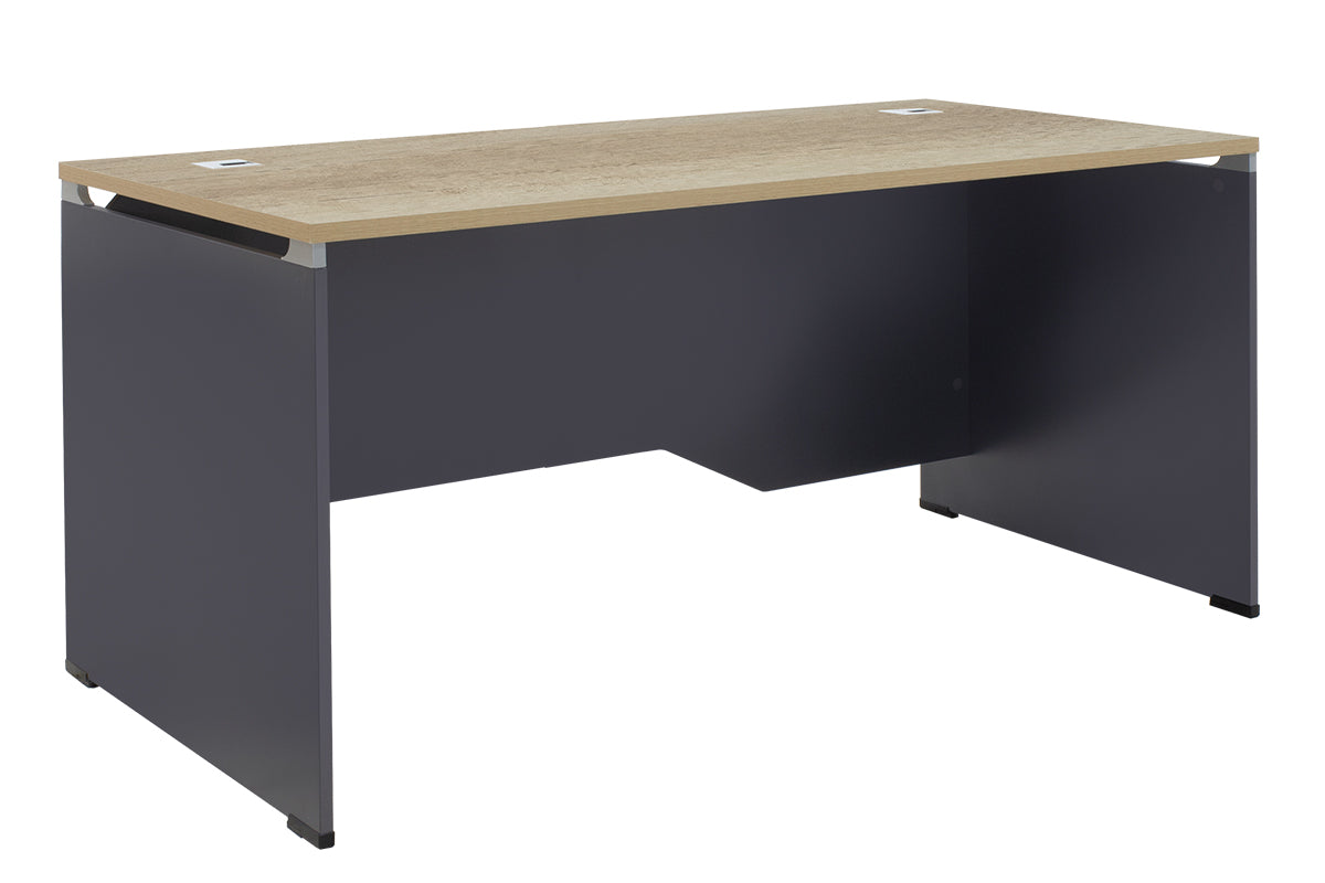 Birou Lotus, stejar-Gri inchis, 180x80x75 cm