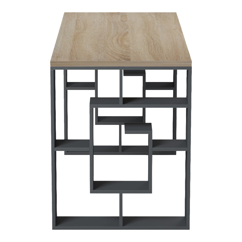 Birou Lovet cu raft, 140x60x75 cm - Sonoma-Antracit
