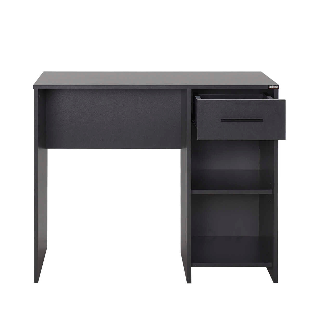 Birou Modern Adore Concept cu Sertar și 2 Rafturi, Alb - Maro - Stejar - Antracit, 90x52x75 cm - Antracit