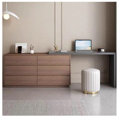 Birou Multicolorfunctional cu sertar integrat, Reaze, deschis nuc-antracit, 120x50x74 cm, foto produs