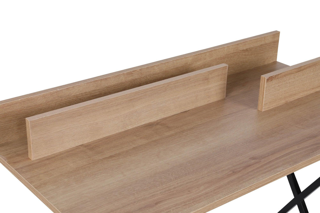 Birou Panama cu picioare metalice, Stejar, 100 x 89 x 50 cm