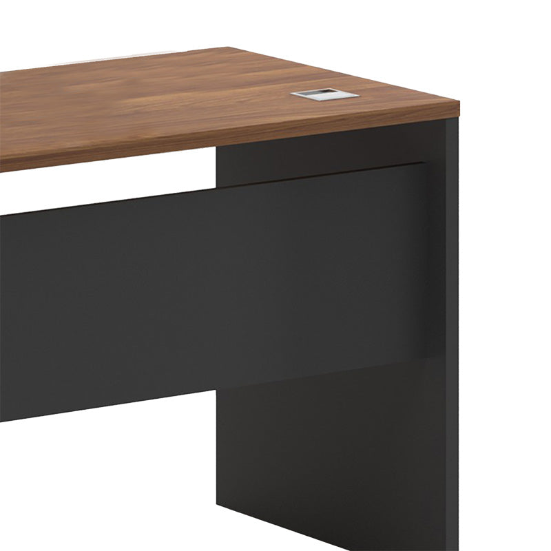 Birou pe colt dreapta Oscar, nuc - antracit, 160x140x76 cm