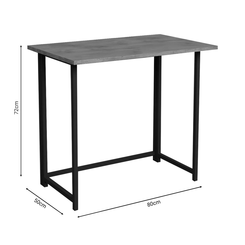 Birou pliabil Thox stejar-metal, negru, 80x50x72 cm