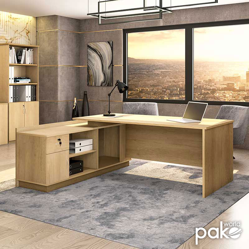 Birou profesional Amazon colt stanga, Sonoma, 180x160x76 cm