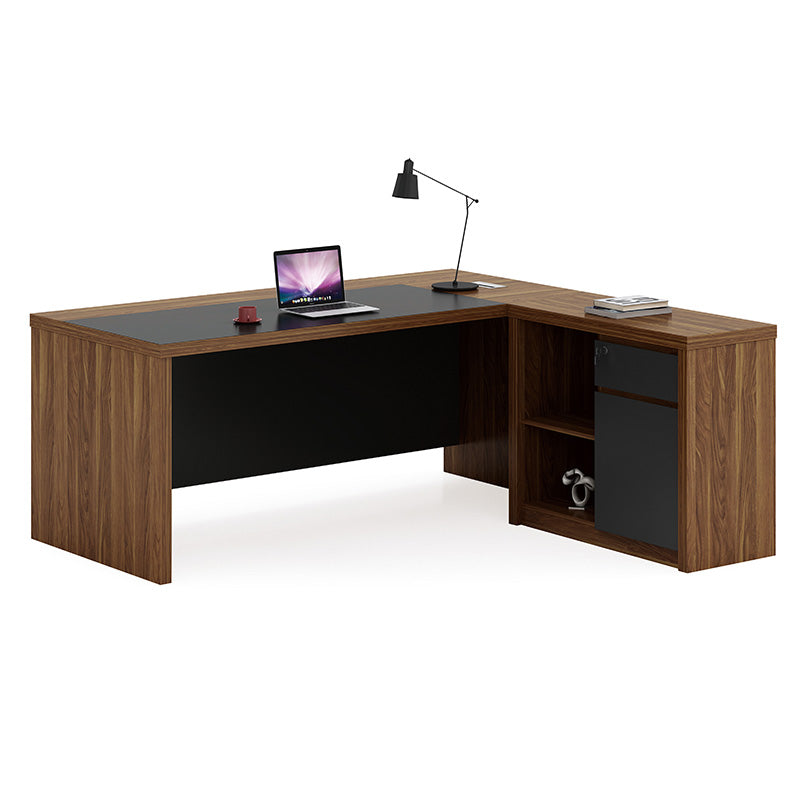 Birou reversibil de colt Oscar, nuc-Gri, 200x189x76 cm