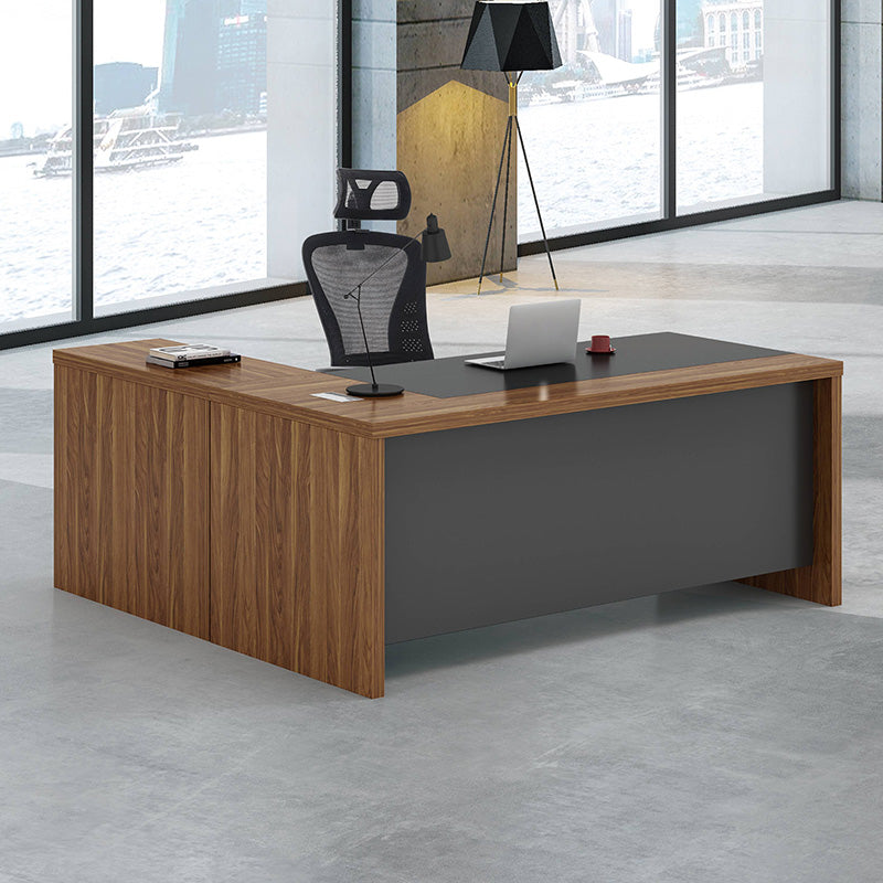 Birou reversibil de colt Oscar, nuc-Gri, 200x189x76 cm