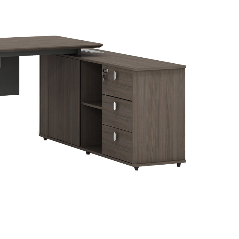 Birou reversibil profesional Denith, Gri nuc, 200x160x75 cm, foto produs