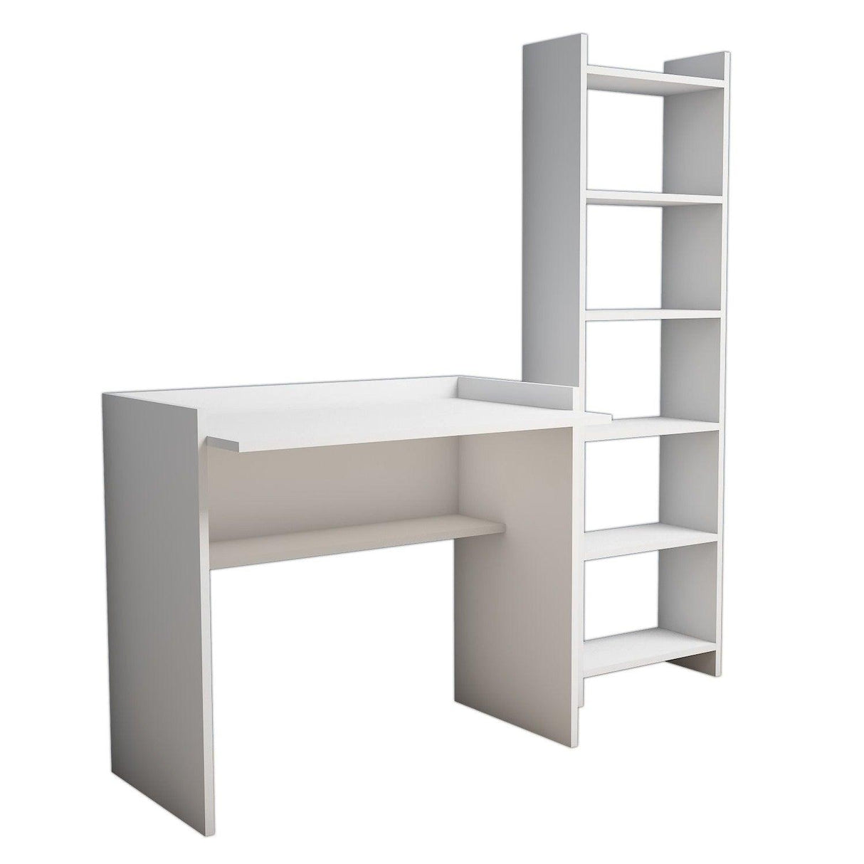 Birou și raft Tower, Alb, 90x80x58 cm