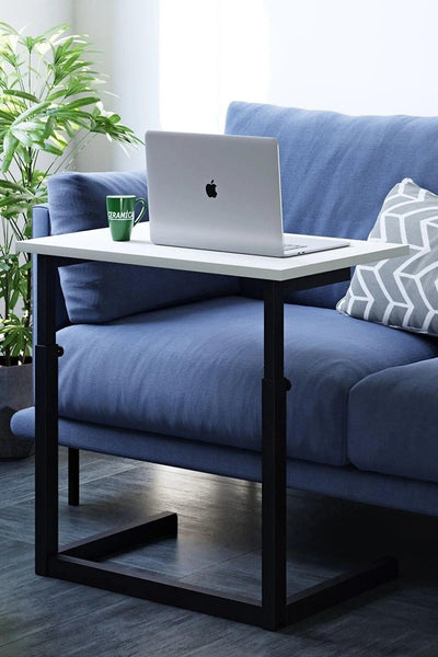 Birou Adore Laptop Reglabil, Alb, 40x60x43-73 cm
