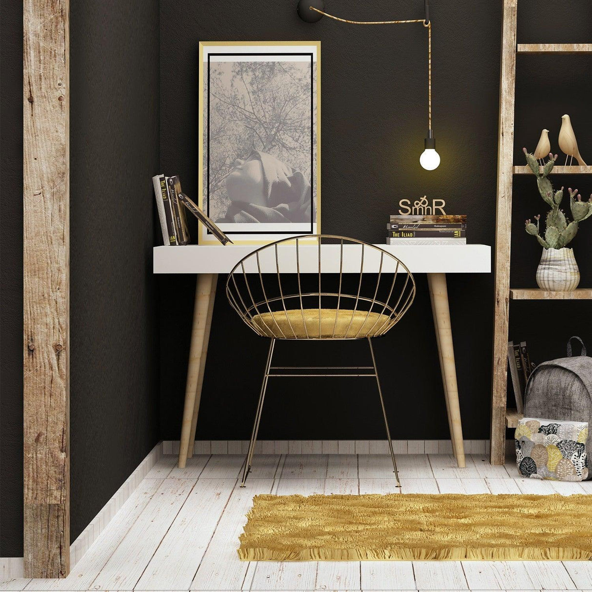 Birou Veronika Lux, Alb, 100 x 74 x60 cm