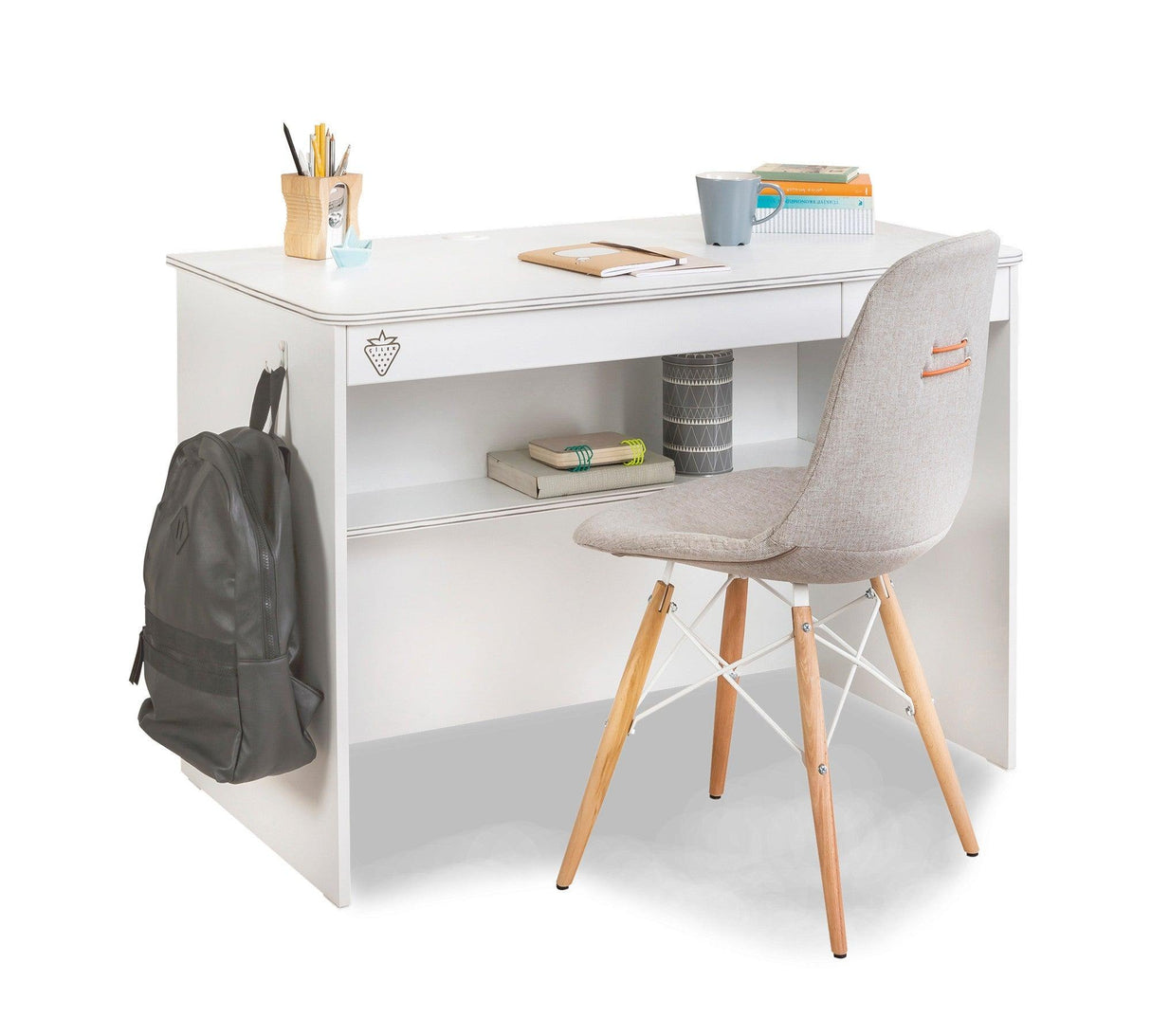 Birou White cu sertar, Kid Friendly, Multicolor, 113 x 75 x 59 cm