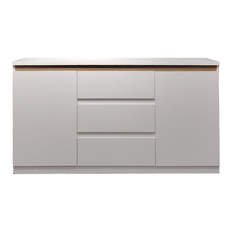 Bufet cu spatiu de depozitare Chiemo, Lemn, Alb, 160x40x93 cm, foto produs 7