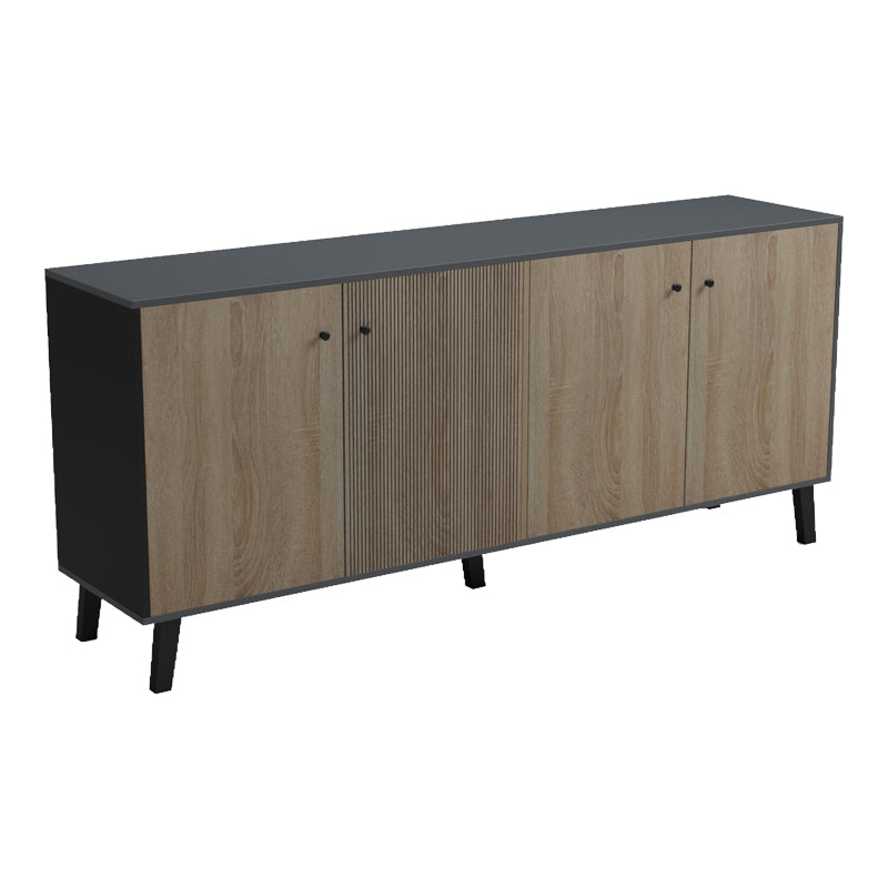 Bufet cu spațiu de depozitare Tuscany, Modern, Lemn, SONOMA -ANTHRACITE, 180x40x79 cm