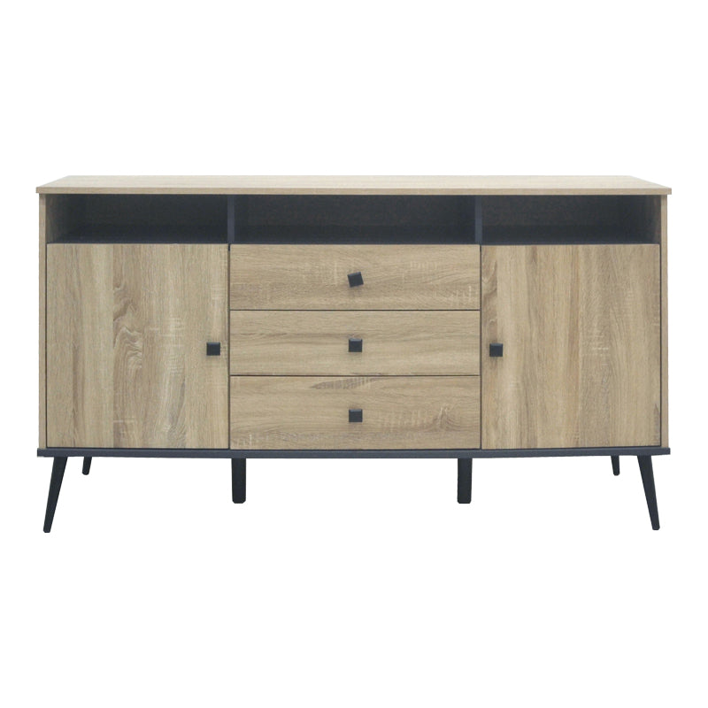Bufet modern cu sertare Zezan, lemn, sonoma-gri închis, 140x41x80 cm