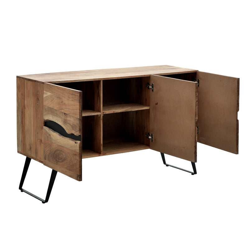 Cabinet Imena, lemn de acacia, Natur, 148x43x86 cm