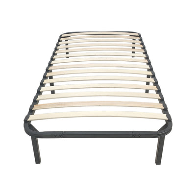 Cadru pat metalic cu design Amaso, Negru, metal, 90x190x28 cm, detaliu produs