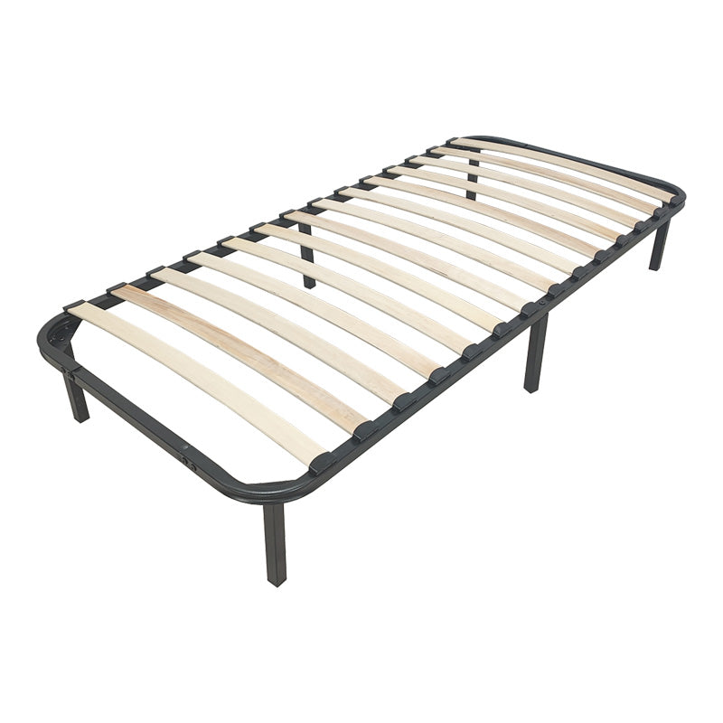 Cadru pat metalic cu design Amaso, metal, Negru, 90x190x28 cm