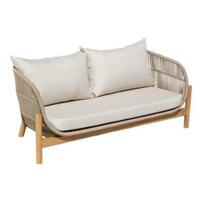 mobilier de gradina Canapea 2 locuri cu funcție confort Verilan, lemn masiv de acacia și țesătură, 163x77x70 cm