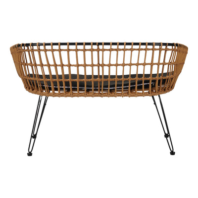 Canapea 2 locuri cu Naoki, Negru/Bej, Metal/Textil, 120x55x79 cm, foto produs 7