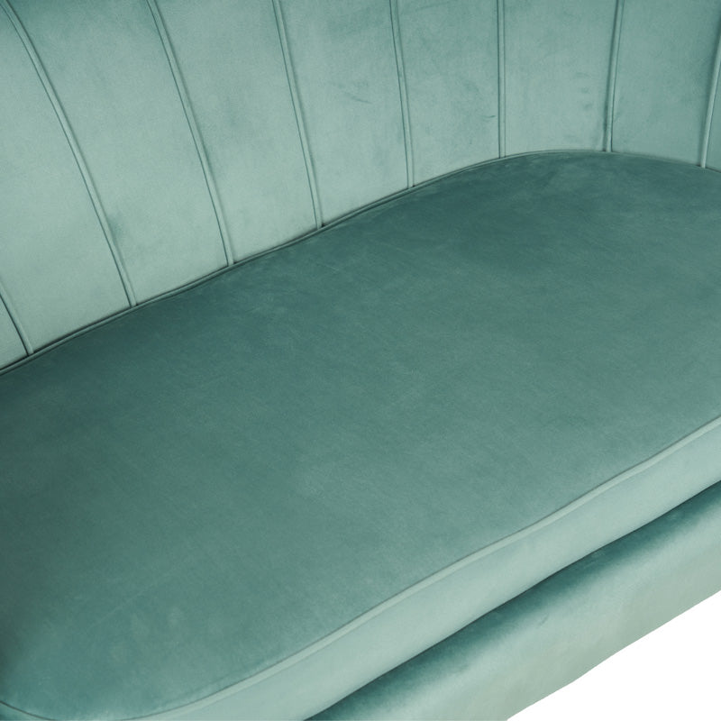 Canapea 2 locuri Daimon, Catifea Verde Fistic, 134x70x77 cm