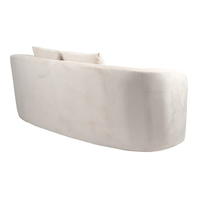 Canapea 2 locuri Raini cu perne catifea, crem, 178x82x68 cm, detaliu produs