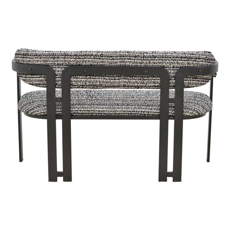 Canapea 2-seater Berdona, picioare negre, Negru, 120x47x78 cm