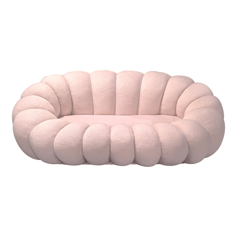Canapea cu funcție Embrace, Țesătură bouclé, roz, 180x105x65 cm - Roz