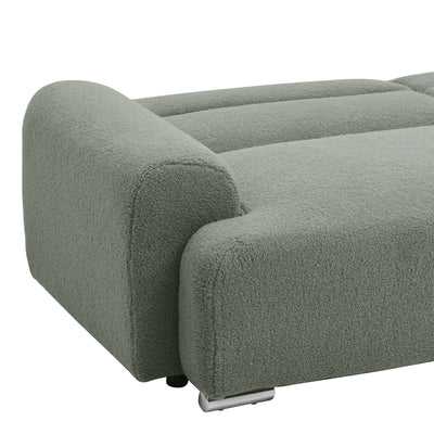 Canapea cu trei locuri Harmonious boucle verde masliniu, 224x92x81 cm, perspectiva suplimentara