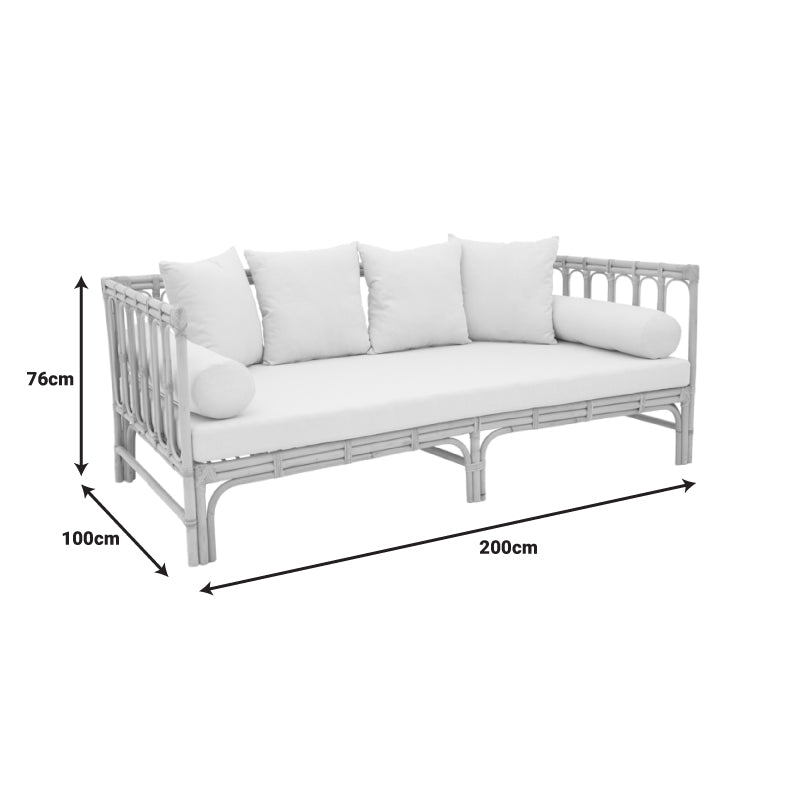 Canapea de gradina Alessa Boho, Natural, 200x100x76 cm