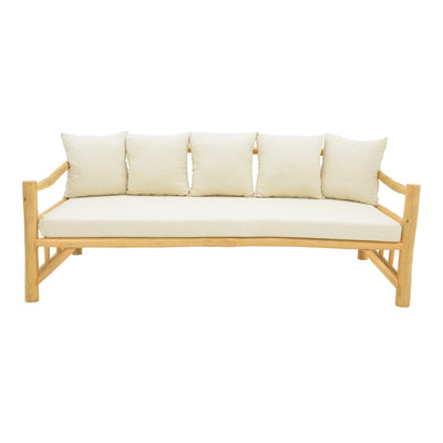 Canapea de gradina Roziana Boho, Natural, 210x100x80 cm, imagine suplimentara
