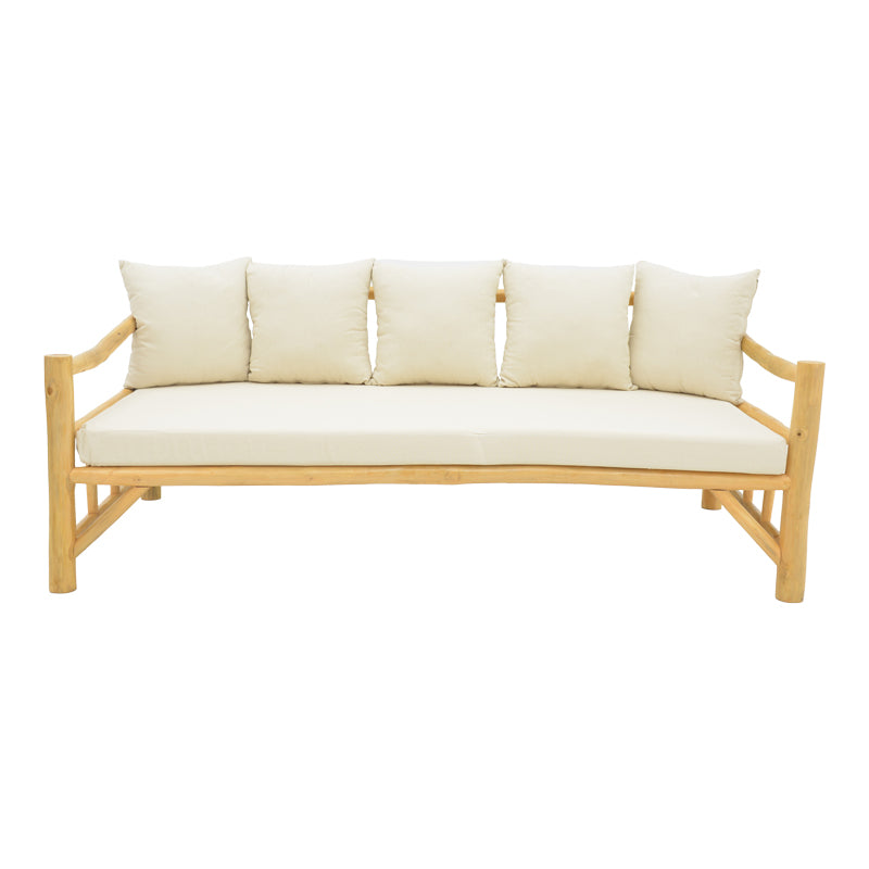 Canapea de gradina Roziana Boho, Natural, 210x100x80 cm, imagine suplimentara