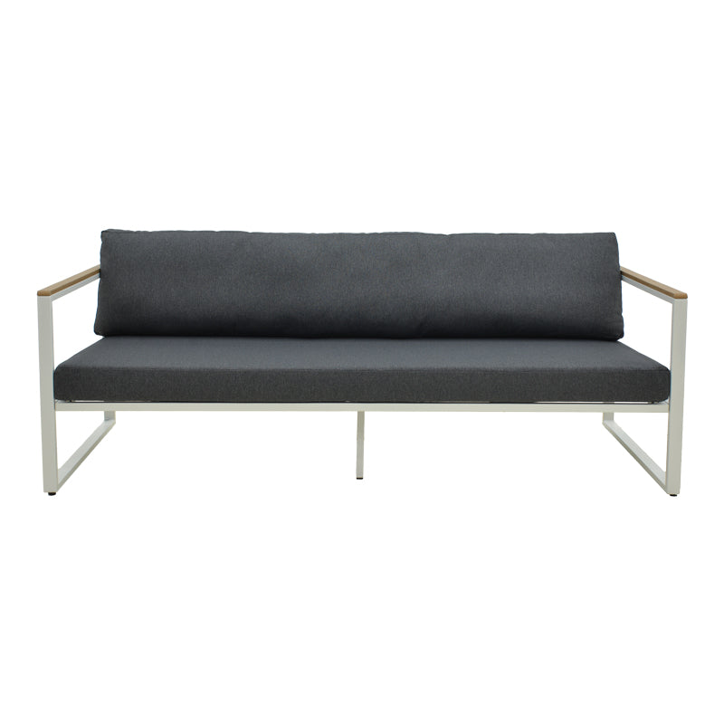Canapea Aurelio, Metal, 3 locuri, 192x74x63 cm - Alb-Antracit