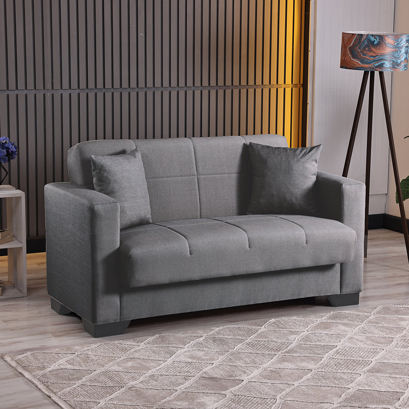 Canapea extensibila 2-seater sofabed Modesto, Stofa, 153x84x86 cm - Gri