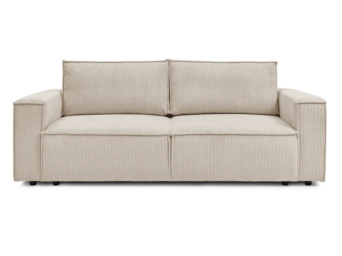 Canapea extensibila 3 locuri Capri cu lada de depozitare, Bej - Gri, 240x87x85 cm - Bej