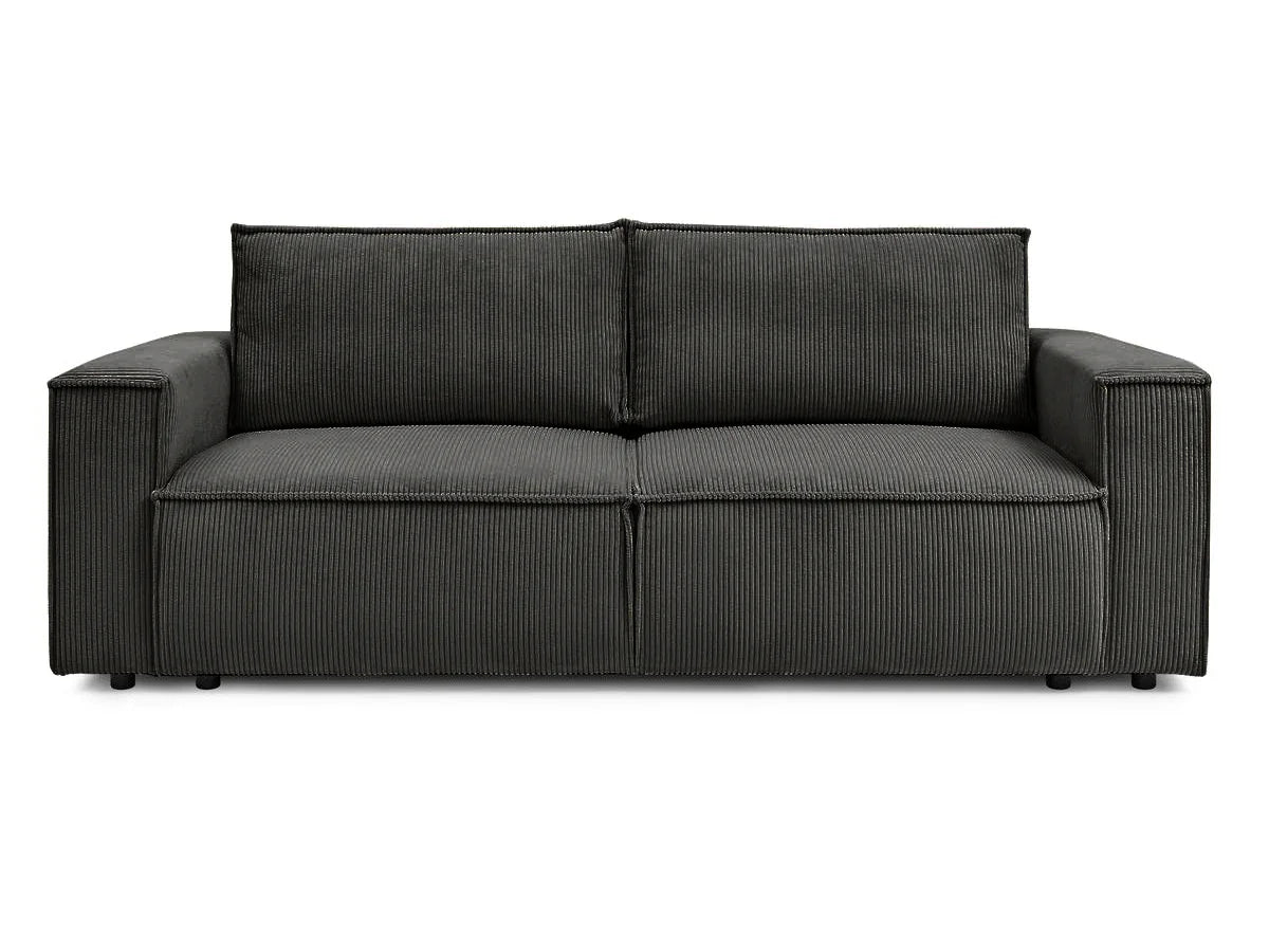 Canapea extensibila 3 locuri Capri cu lada de depozitare, Bej - Gri, 240x87x85 cm - Gri