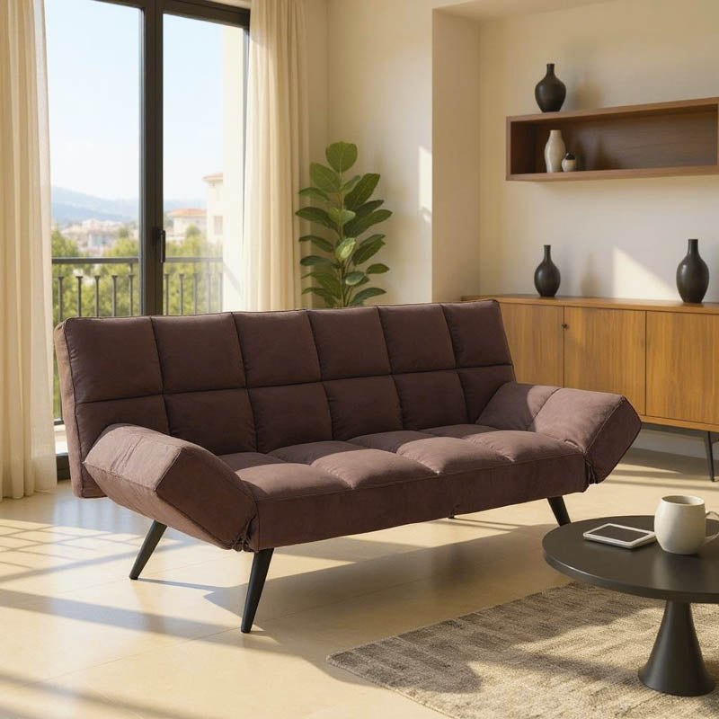 Canapea extensibila 3 locuri Freddo I, Velvet, Maro, 181x81x86 cm, imagine suplimentara