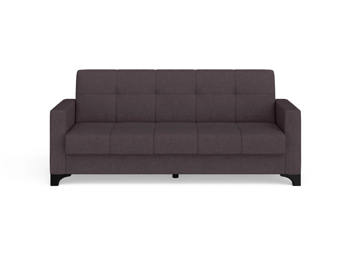 Canapea extensibila 3 locuri Salonika, cu lada de depozitare, Gri, 215x70x95 cm - Gri inchis