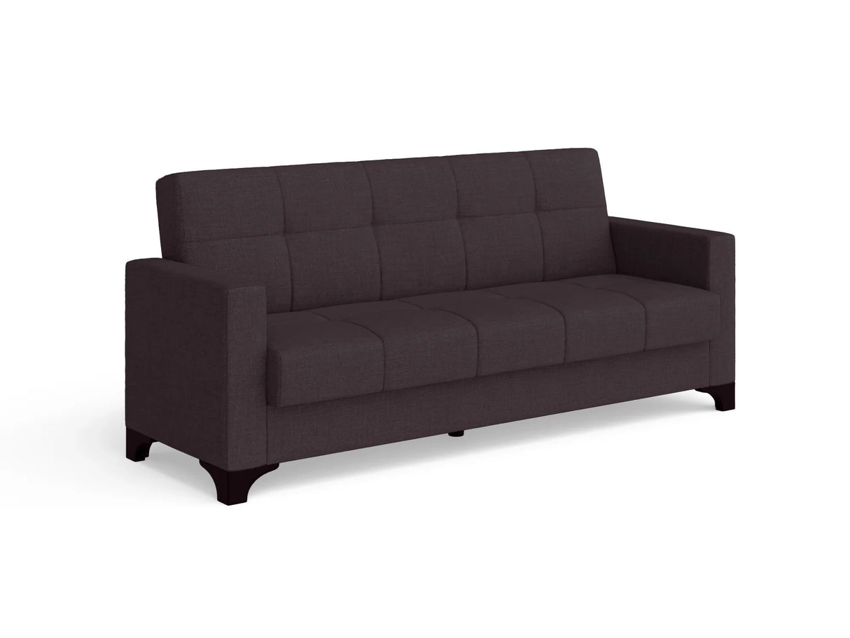Canapea extensibila 3 locuri Salonika, cu lada de depozitare, Gri, 215x70x95 cm - Gri inchis