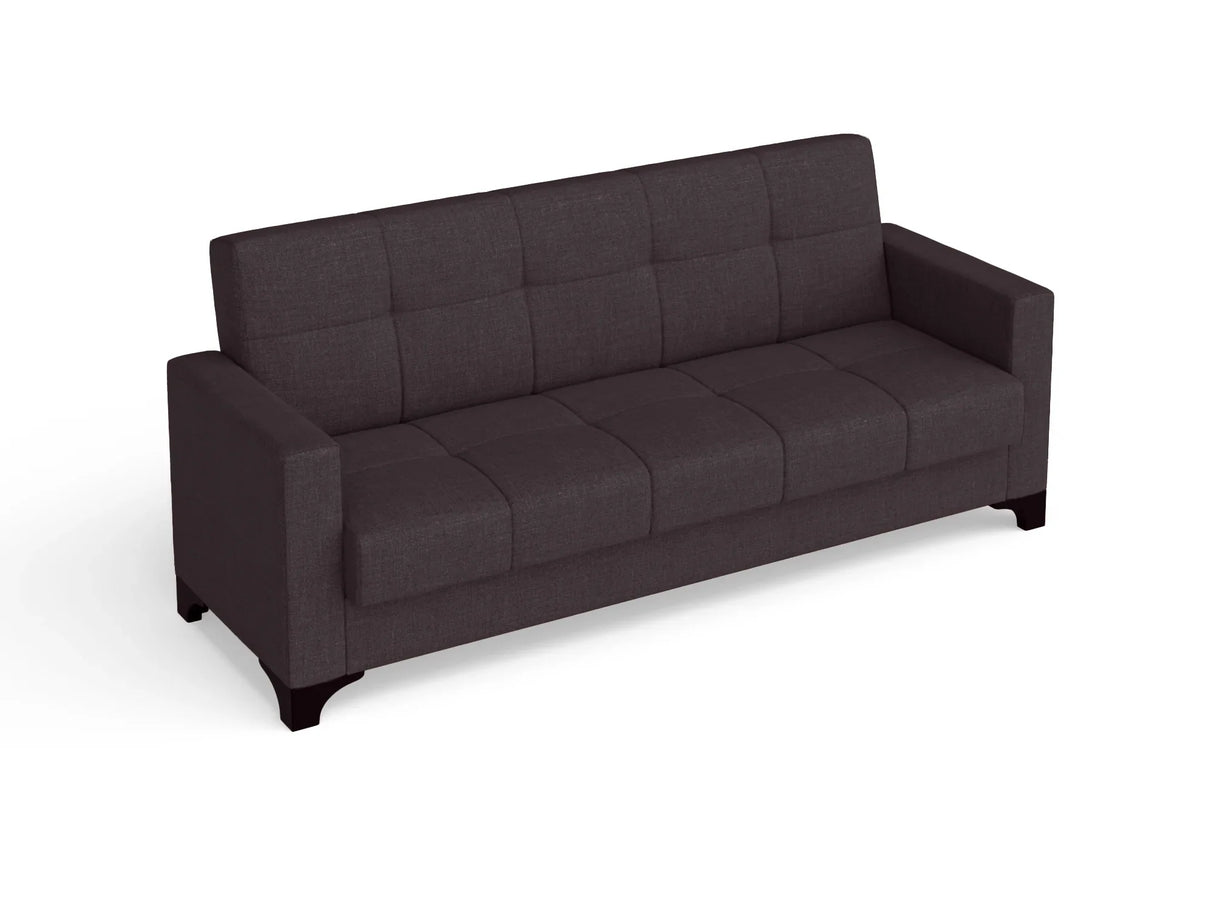 Canapea extensibila 3 locuri Salonika, cu lada de depozitare, Gri, 215x70x95 cm - Gri inchis