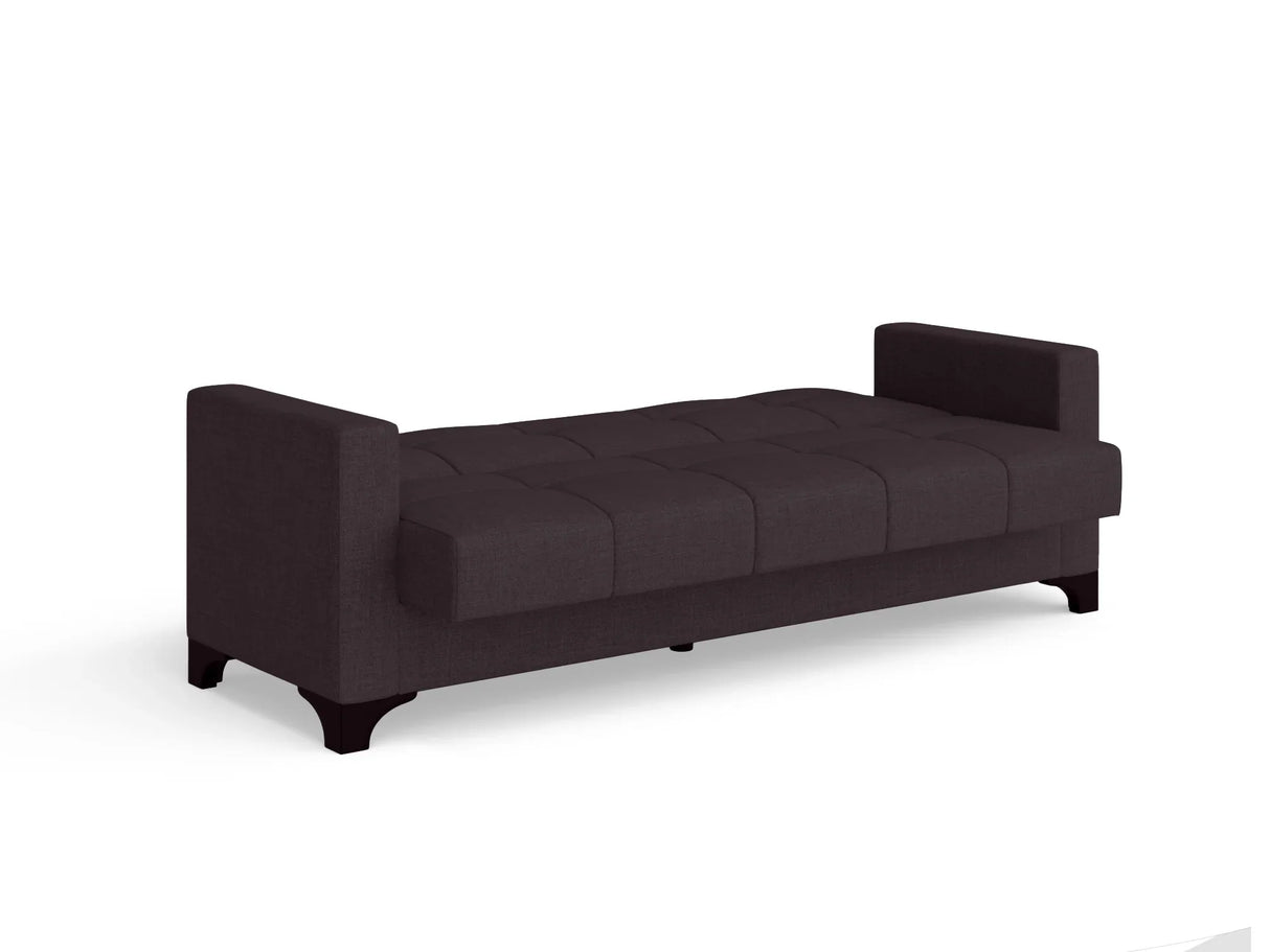 Canapea extensibila 3 locuri Salonika, cu lada de depozitare, Gri, 215x70x95 cm - Gri inchis