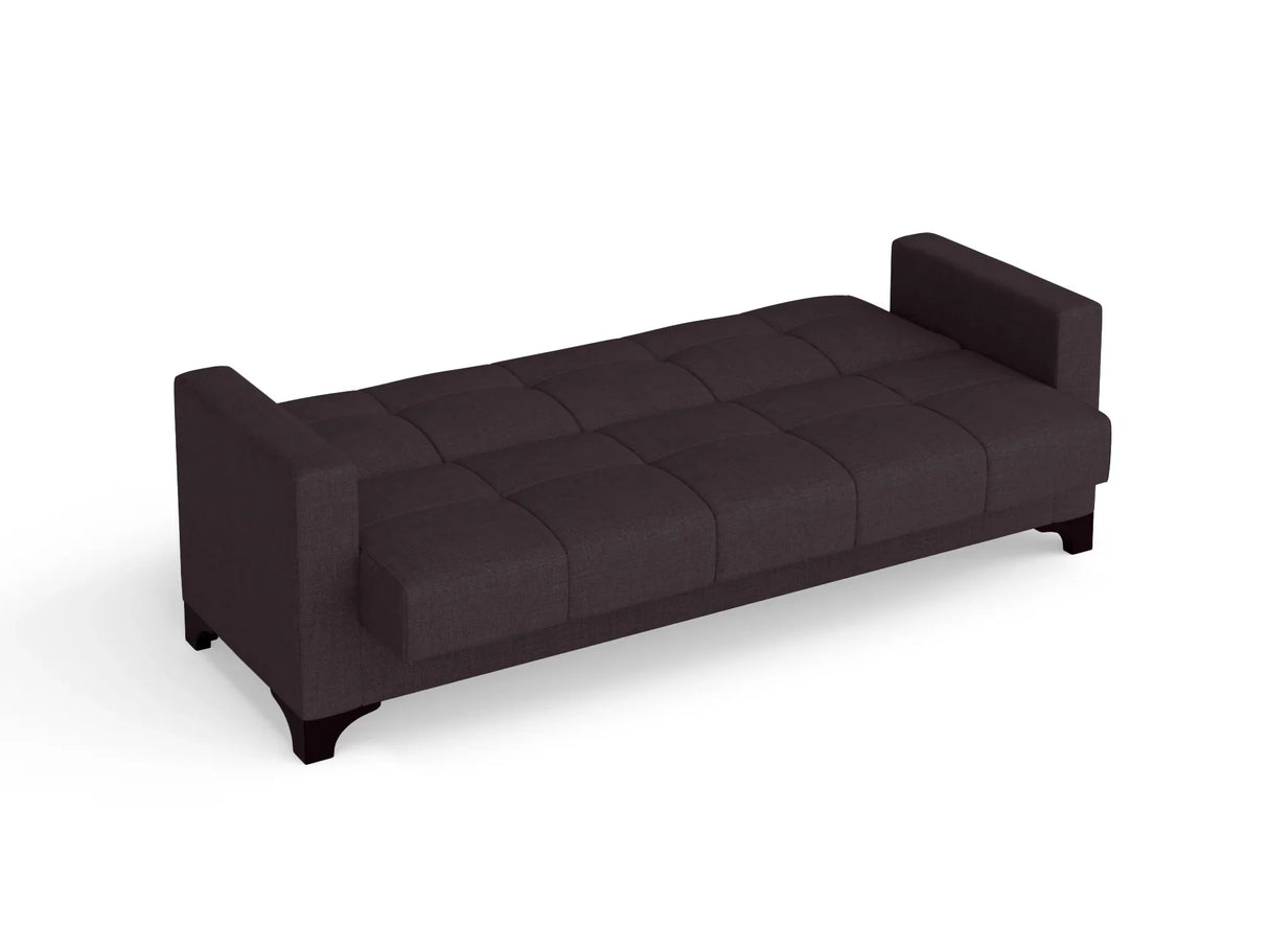 Canapea extensibila 3 locuri Salonika, cu lada de depozitare, Gri, 215x70x95 cm - Gri inchis