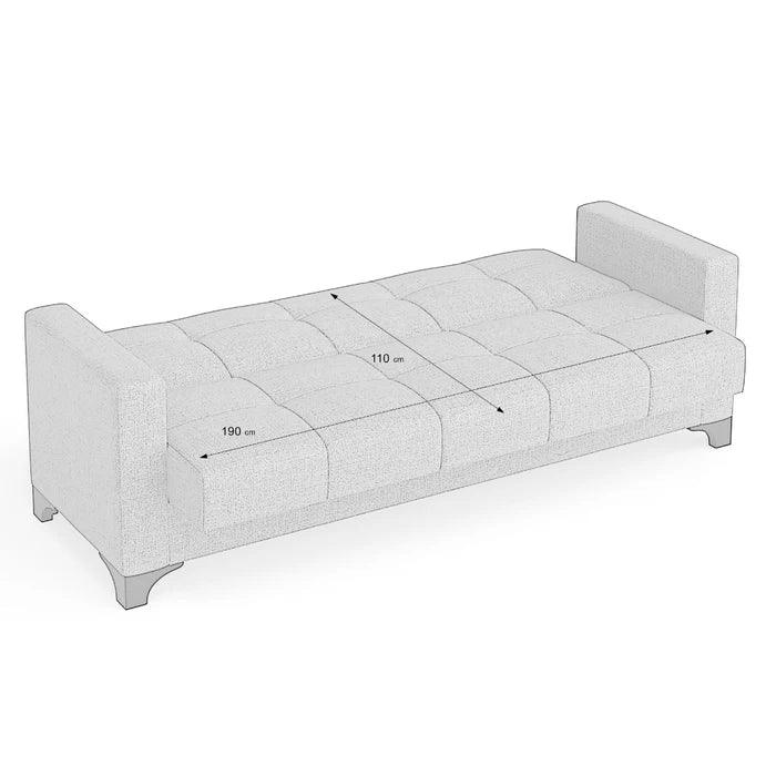 Canapea extensibila 3 locuri Salonika, cu lada de depozitare, Gri, 215x70x95 cm - Gri inchis
