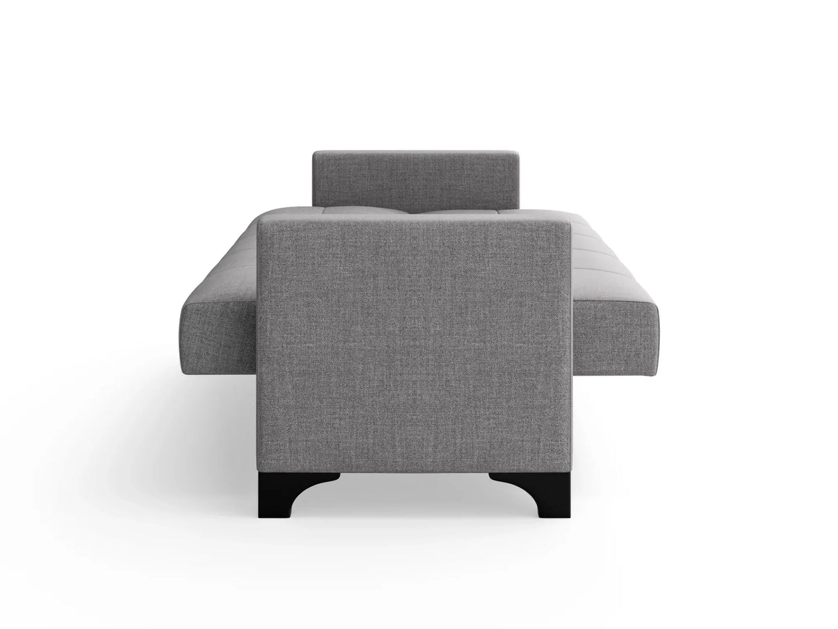 Canapea extensibila 3 locuri Salonika, cu lada de depozitare, Gri, 215x70x95 cm - Gri deschis